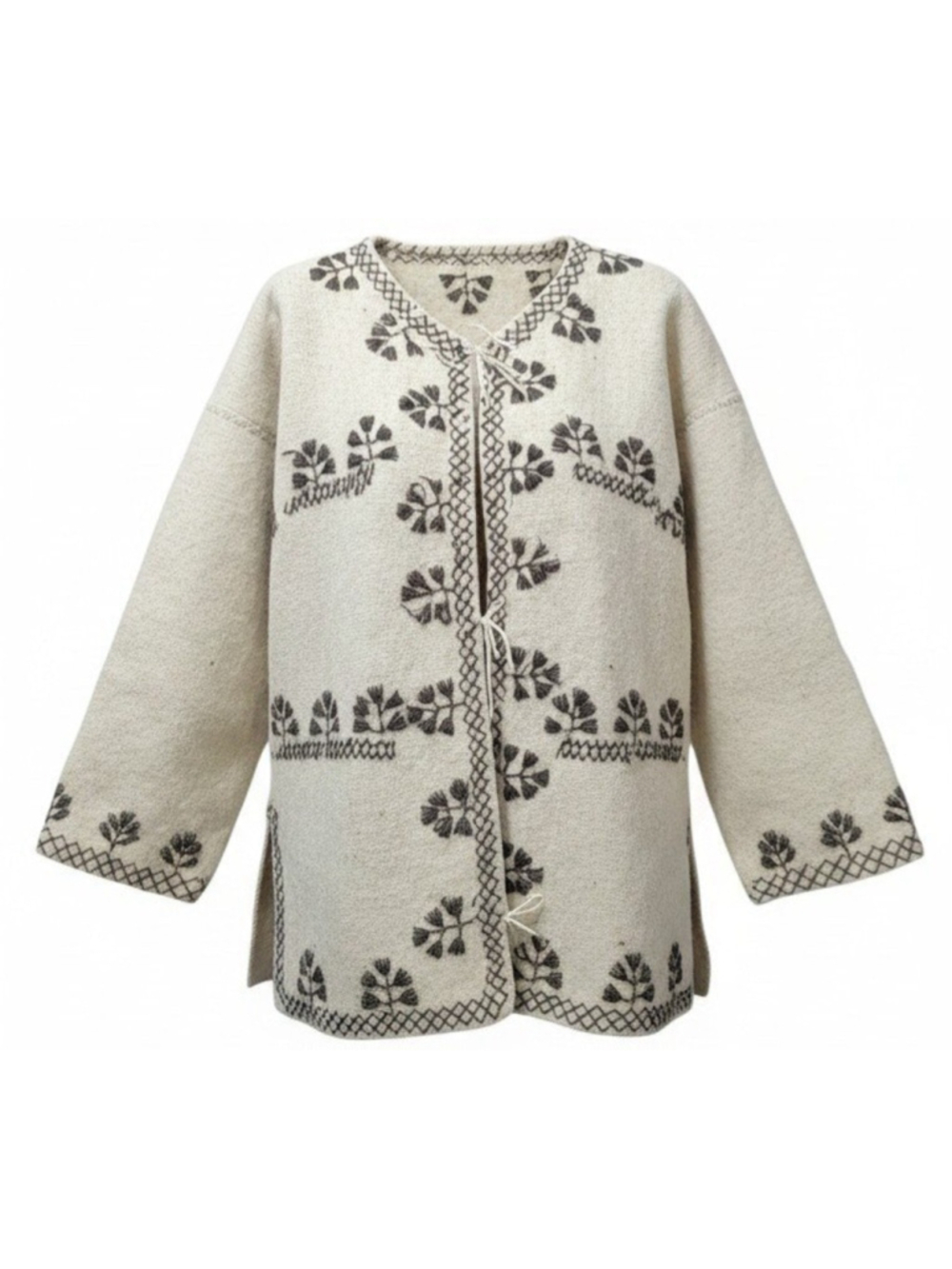 Original Artisan Heritage Hand Woven Long-Sleeves Heavyweight Wool Cardigan XL